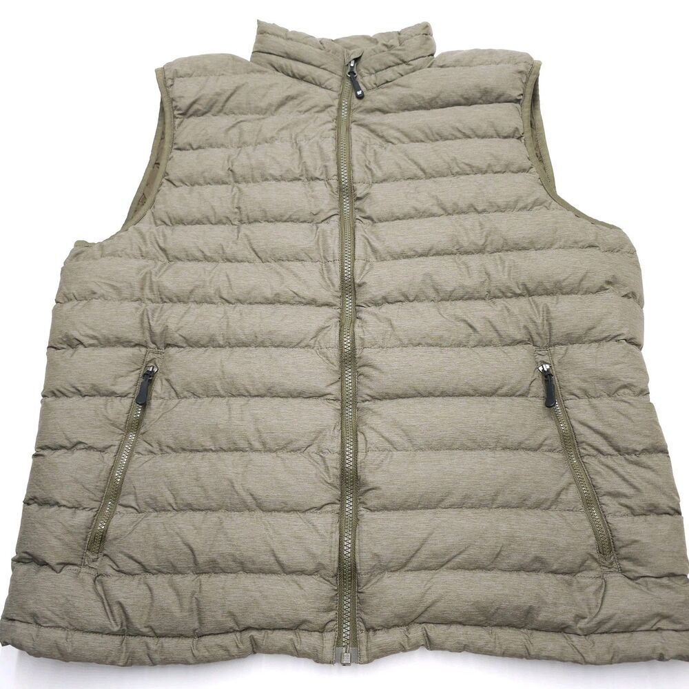 32 Degrees Vest Mens Large 90% Down Olive Green Zip Pockets